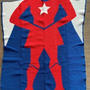 New In 2 Green Superhero Girl Blanket Upcycled